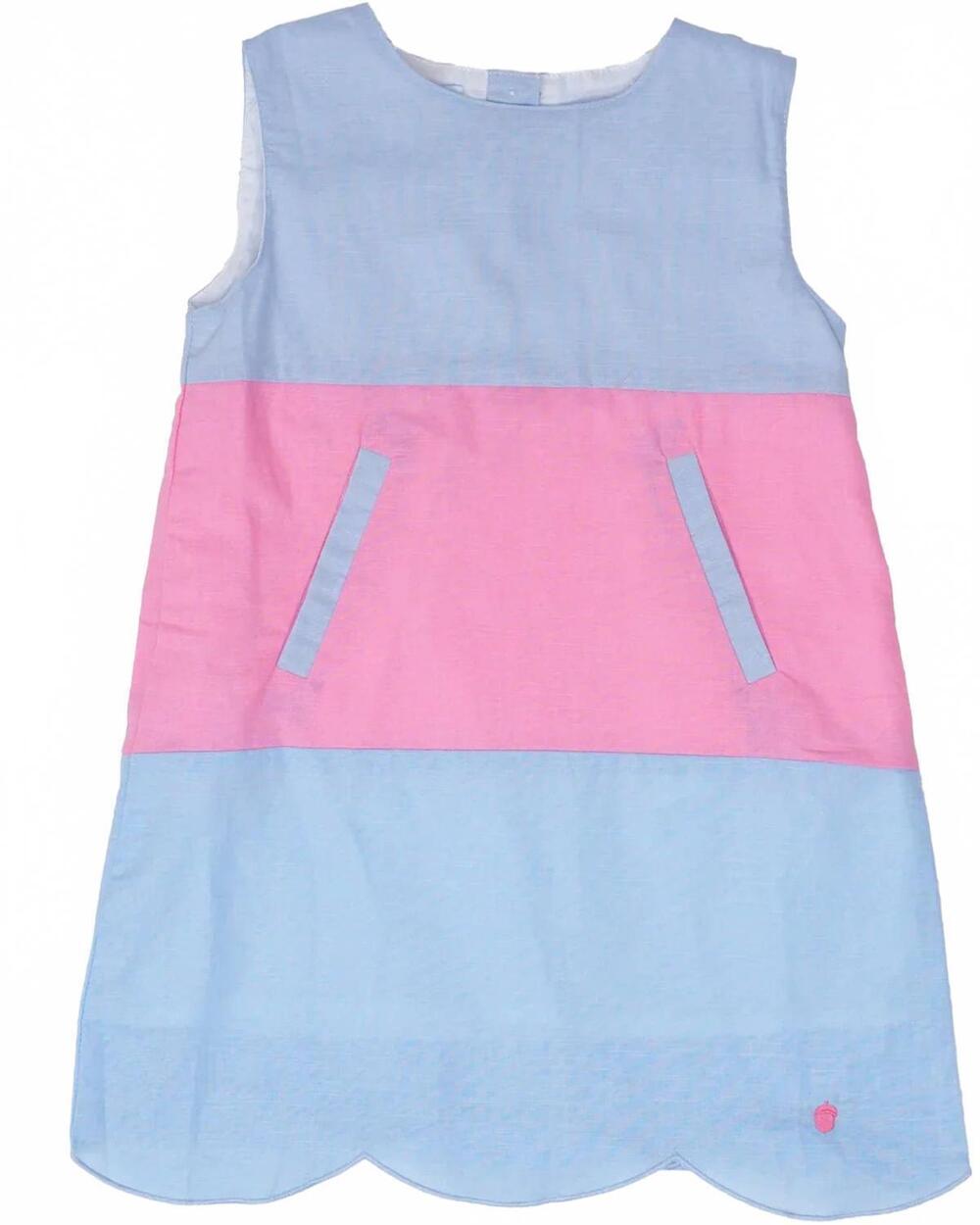NEW THE OAKS APPAREL kids piper dress in pink + blue